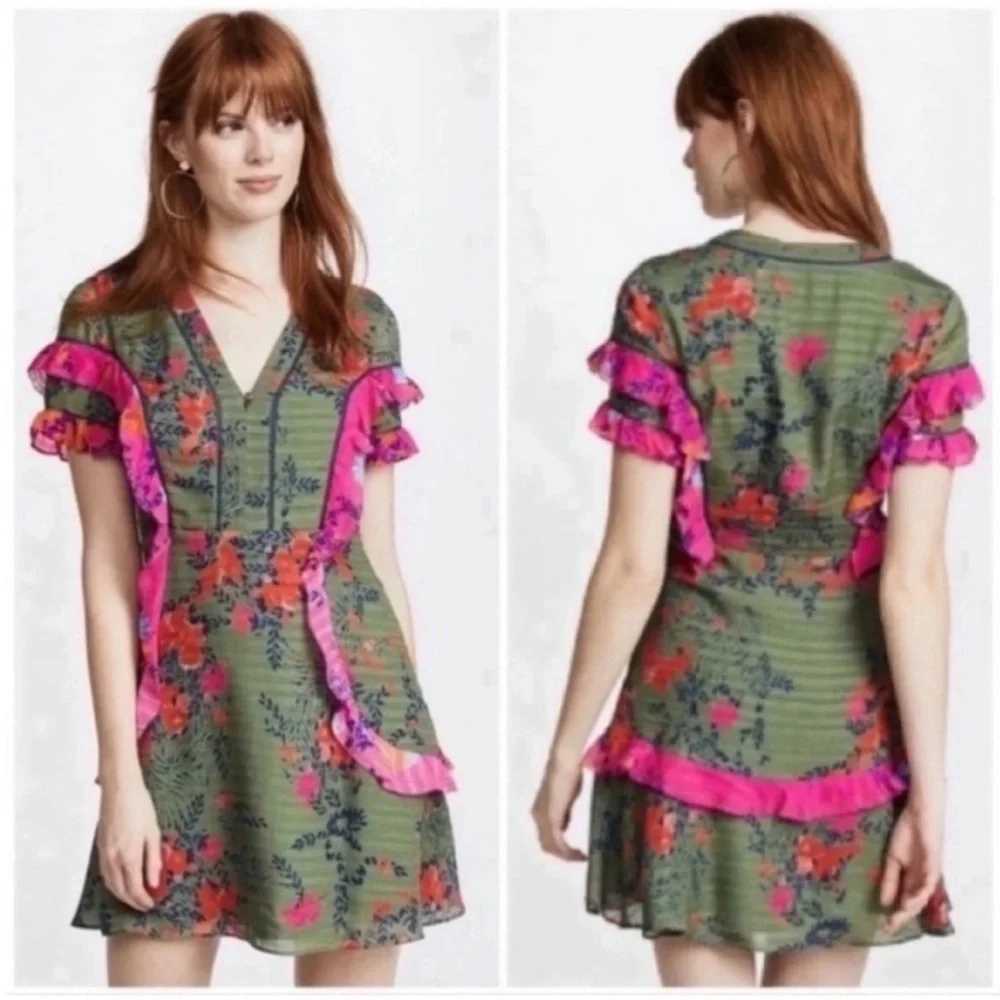 Tanya Taylor Falling Floral Rhett Mini Dress - Picture 2 of 10